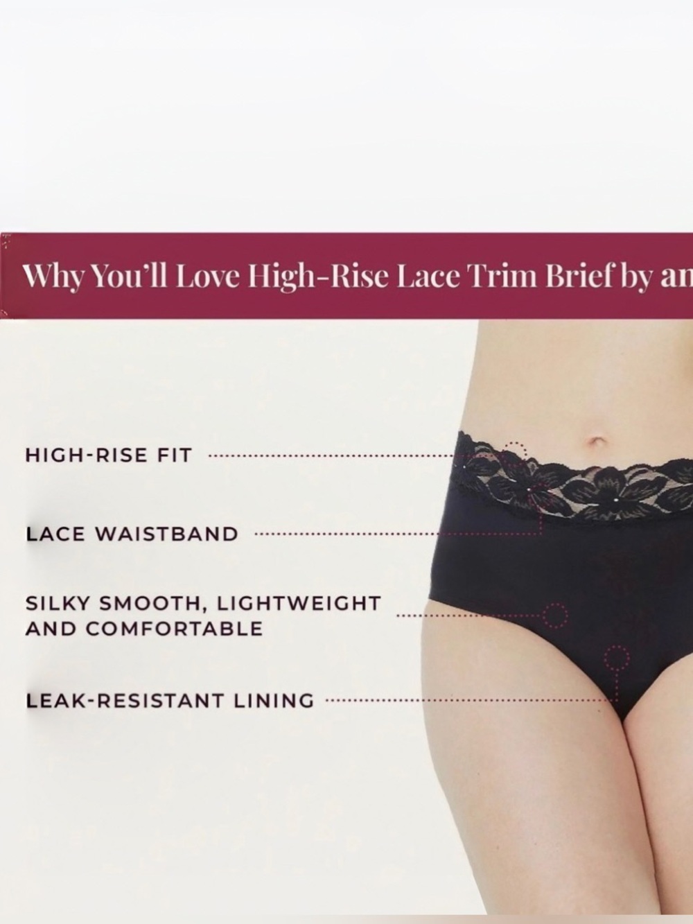 Anti. Black Lace-Trim High-Waist Brief